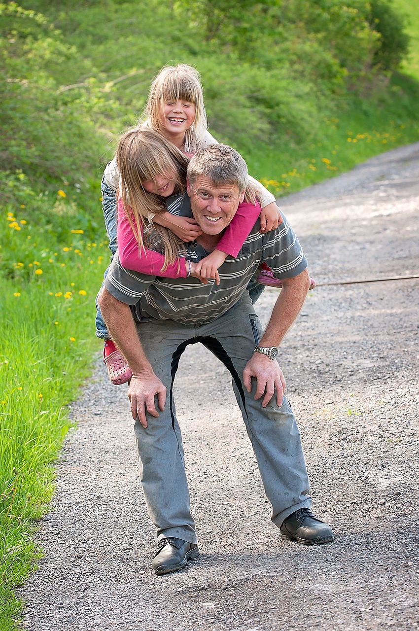 Dad with kids