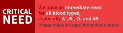 Critical need all blood types
