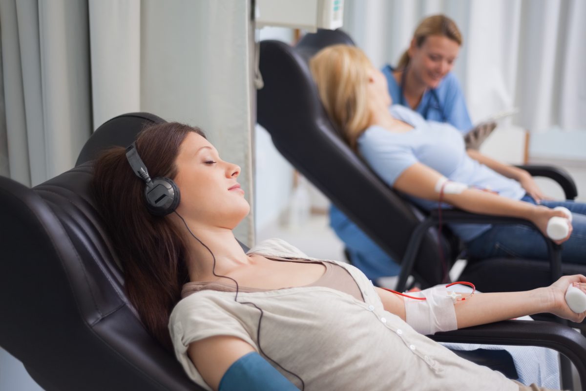 Donating blood relaxing