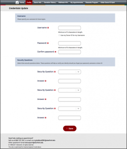 Donor Profile creation page