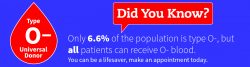 Did you know less than 7% of the population are O-
