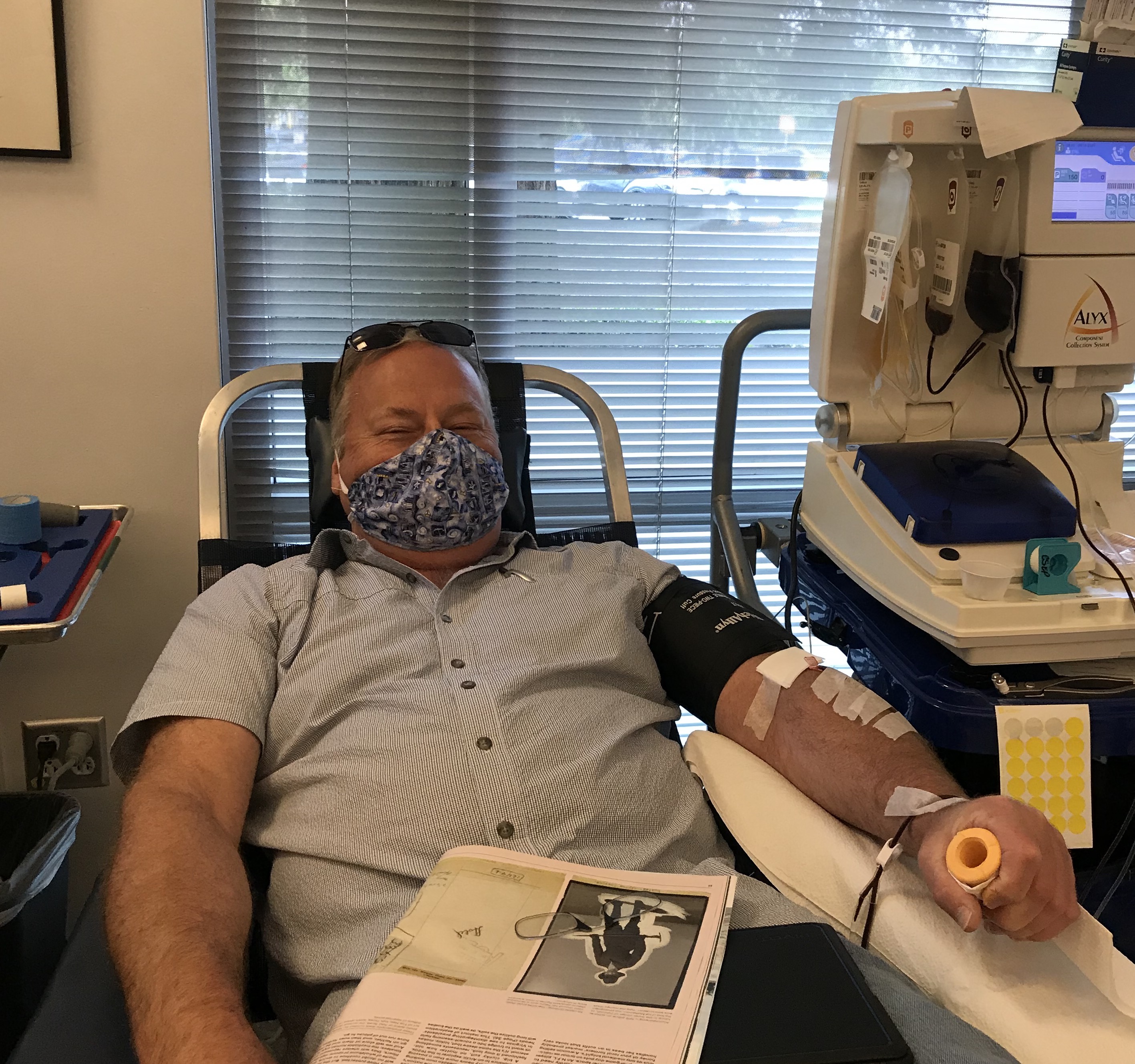 Robert Jendrey donating plasma