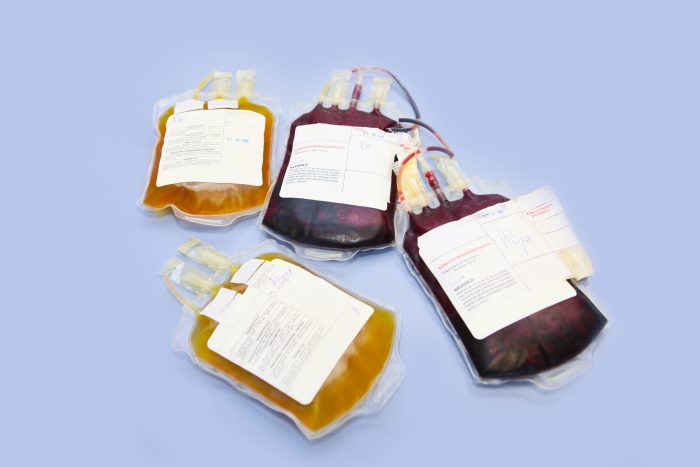 plasma and blood bags