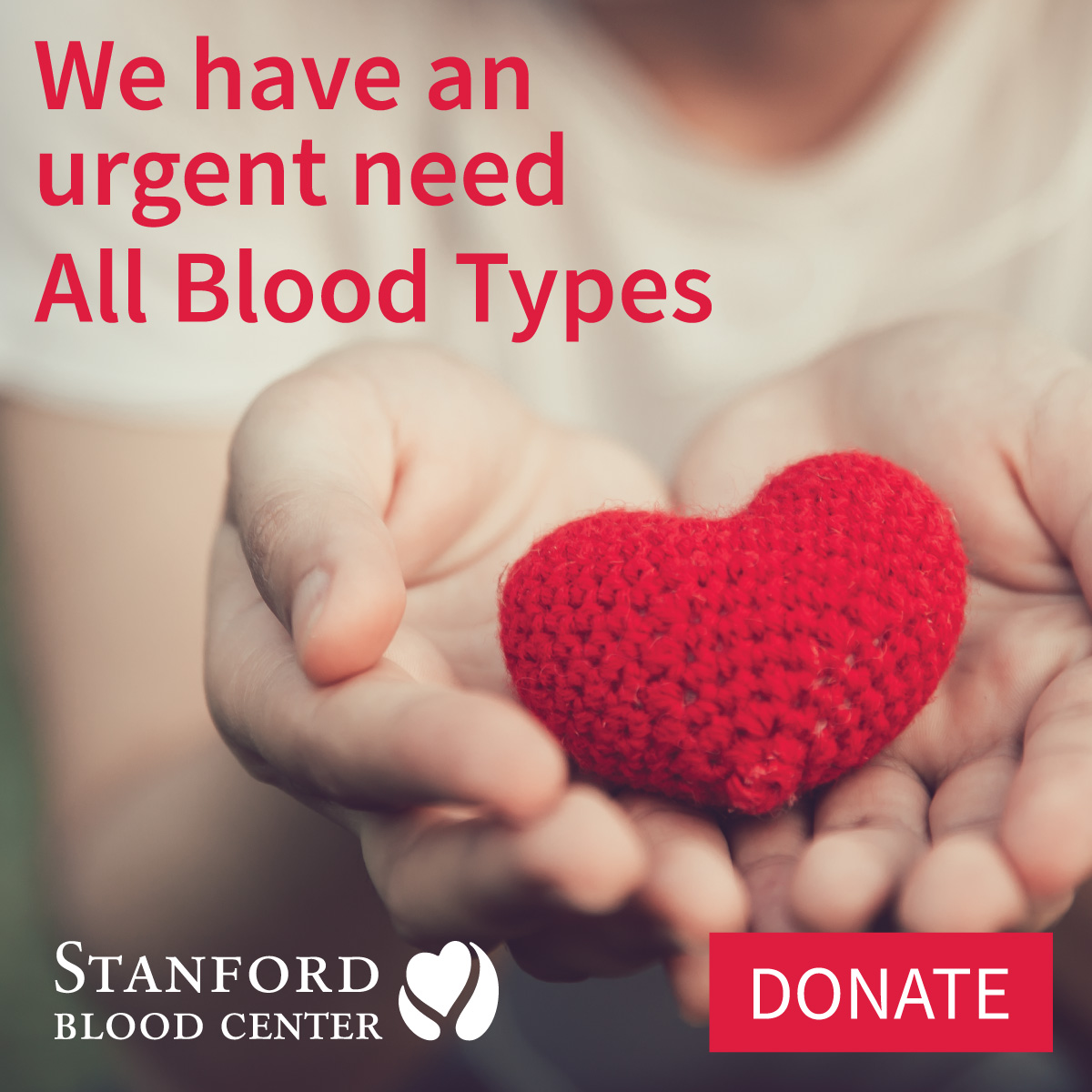 Immediate need for blood donors