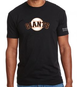 San Francisco Giants White Ringer Logo T Shirt by Majestic