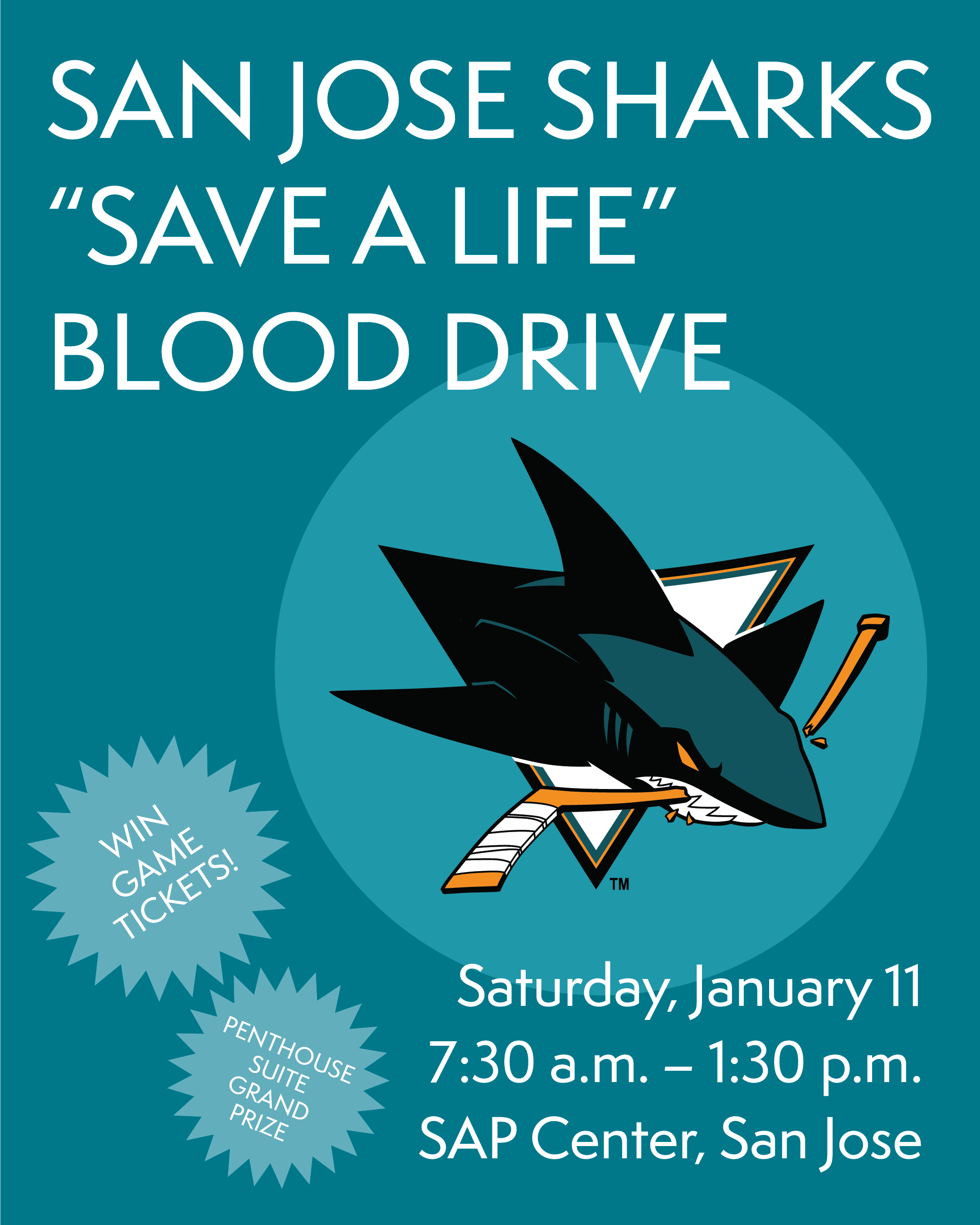 SHARKS “SAVE A LIFE” DRIVE