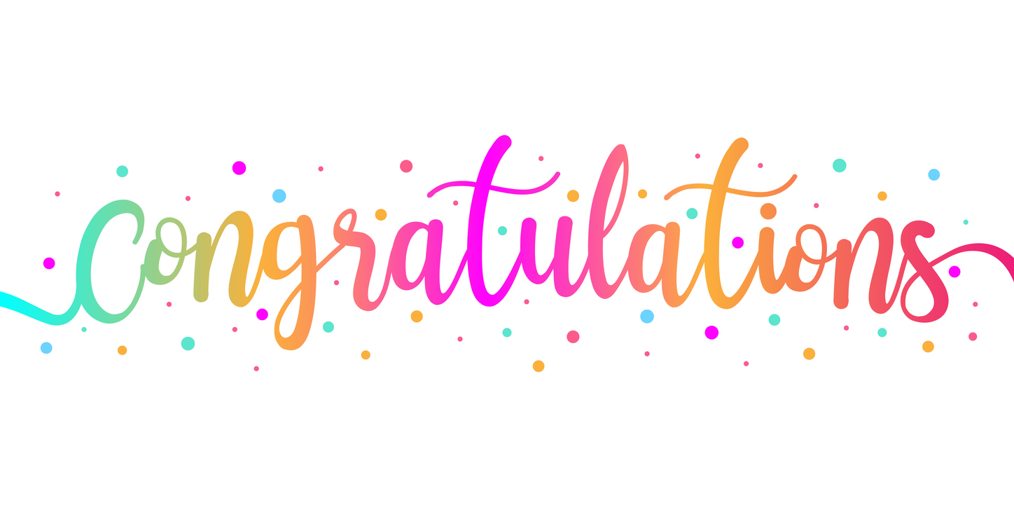 Congratulations lettering vector banner